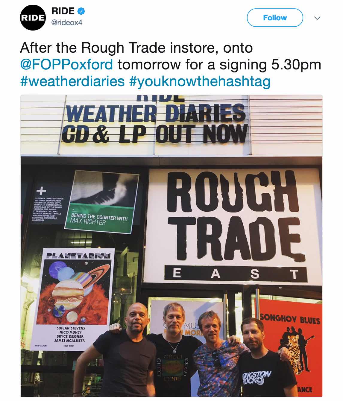Ride outside Rough Trade