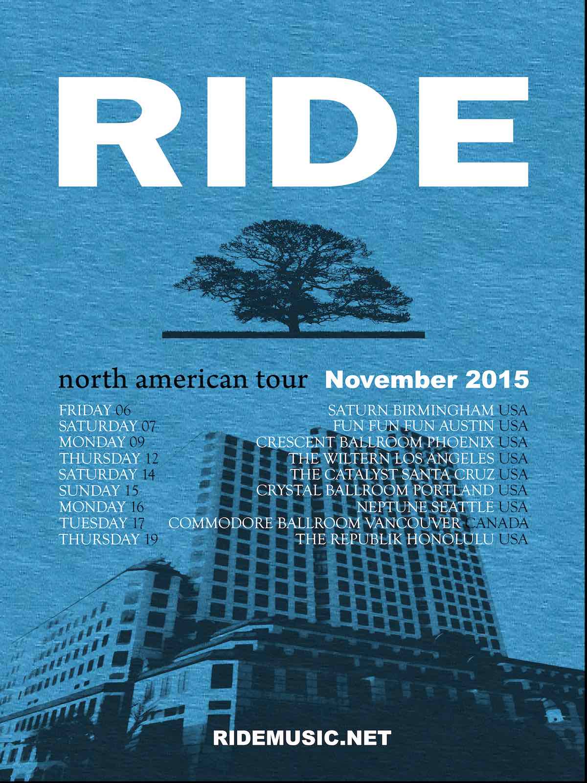Ride US tour poster